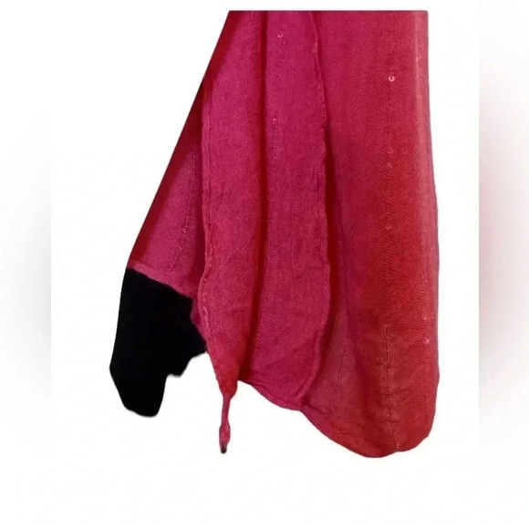Charlie Paige Hot Pink Poncho Style Short Sleeve Sparkle  Top Size 0/S - Picture 5 of 8